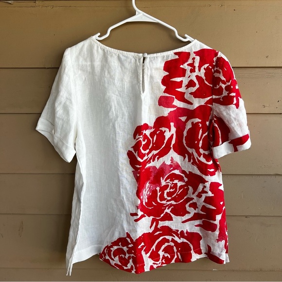 Chico's Floral Linen Blouse - Size M - Summer Lightweight Casual - NWT - Picture 7 of 7